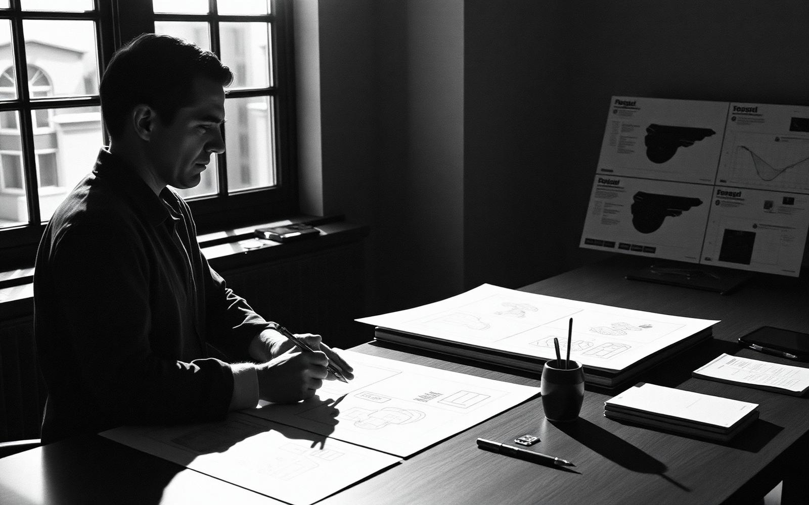 Creative director sketching campaign storyboards